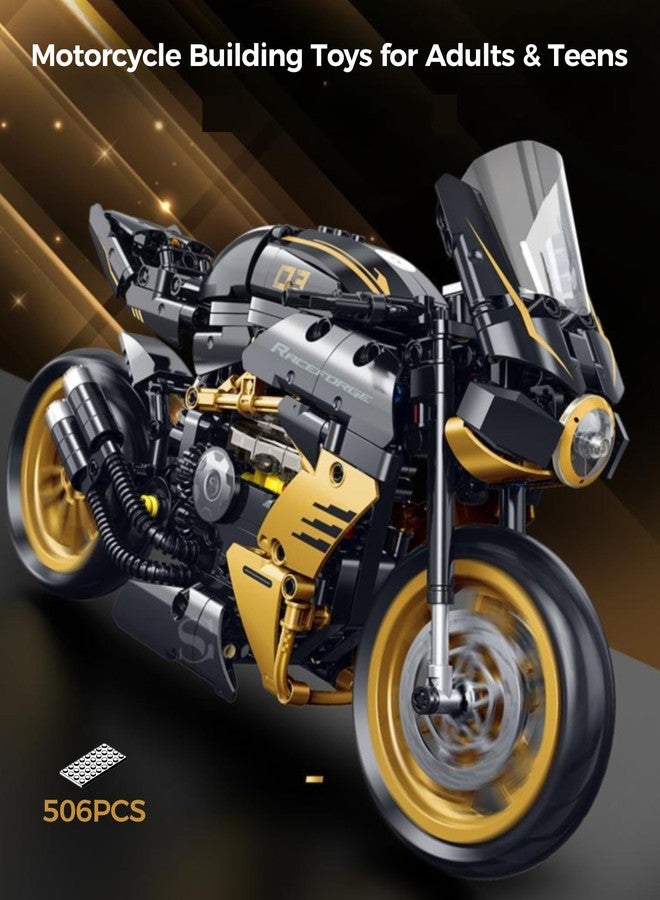 Moizoe 1:8 Motorcycle Building Toys for Adults, STEM Toy Collectible for 14 15 16+ Years Old Boys, Motorcycle Display Model Birthday Gifts(506PCS) - Image 2